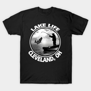 Lake Life Cleveland Ohio Fishing Boat Bass Walleye T-Shirt